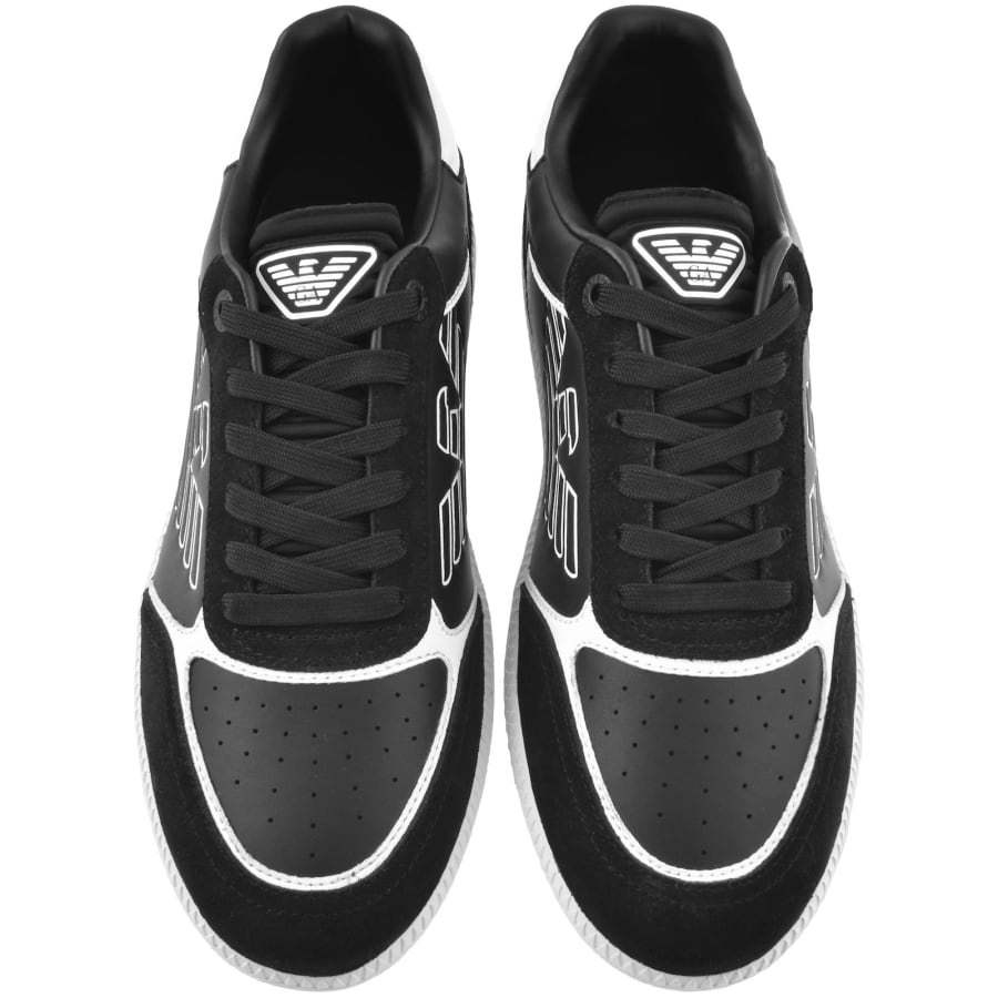 EMPORIO ARMANI フラットシューズ ブランドロゴ ブラック 1447A EMPORIO ARMARNI MIZUNO Collaboration Mens Shoes Sneaker US6 UK5